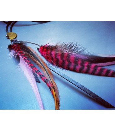 Sautoir en plumes naturelles, collection Melrose