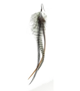 Boucle d'oreille unique en plumes naturelles - Collection Quid
